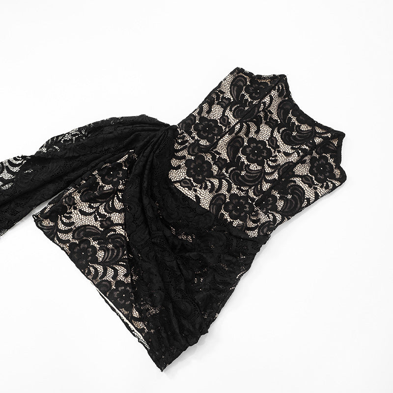 Women Summer Lace Streamer Strapless Bodycon Dress 10