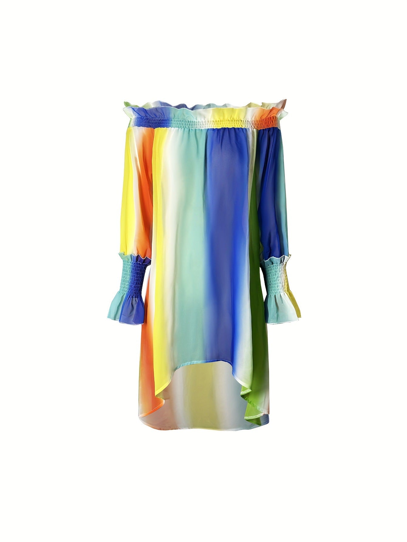 Women's Chiffon Colorful Printed Irregular Off-Shoulder Off Shoulder Jumpsuit 8