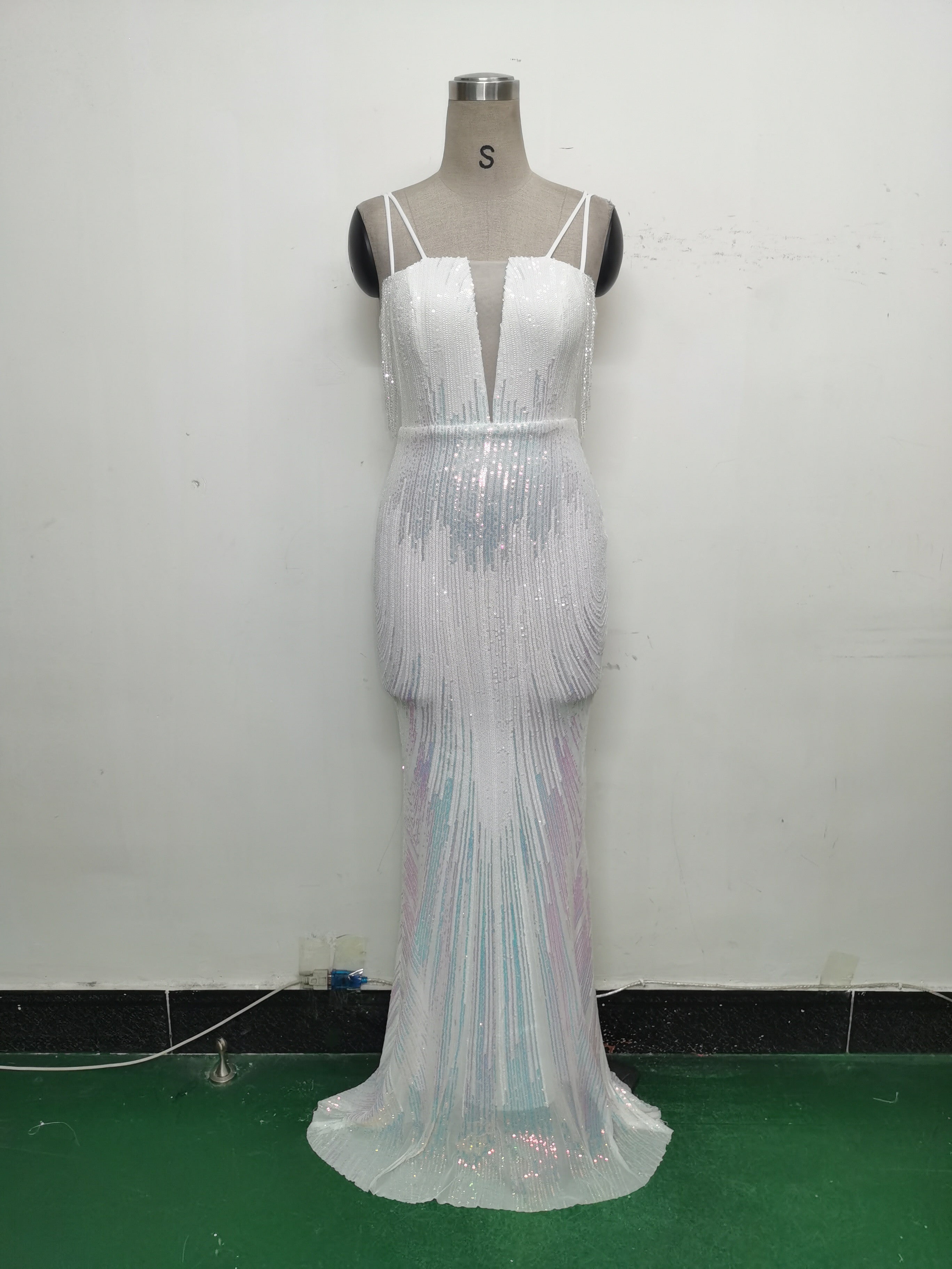 Women Flower Sequin Beaded Formal Party Evening Dress 24