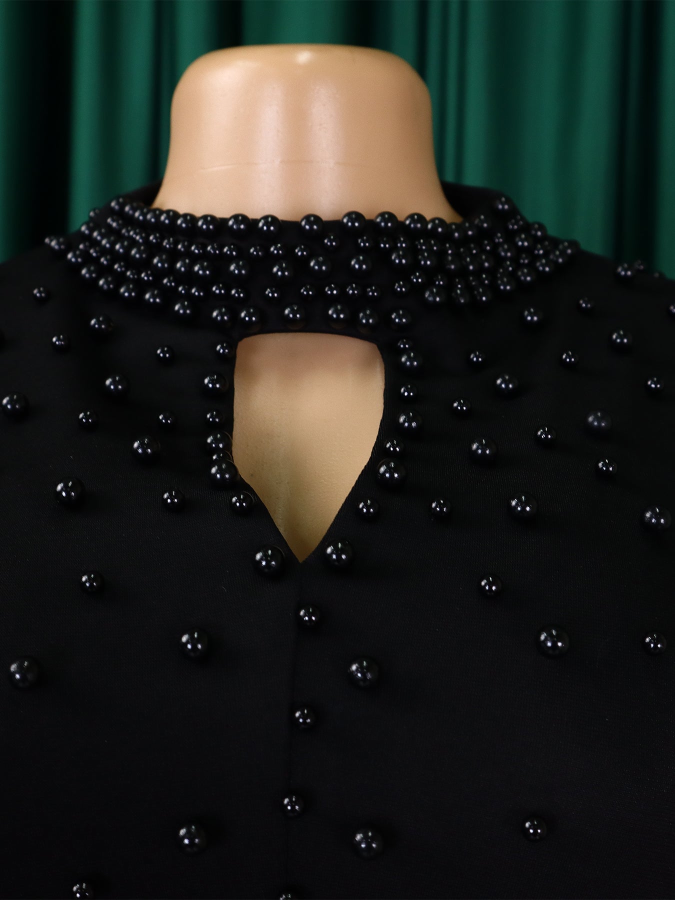 Women High Neck Elegant Beading African Dress 32