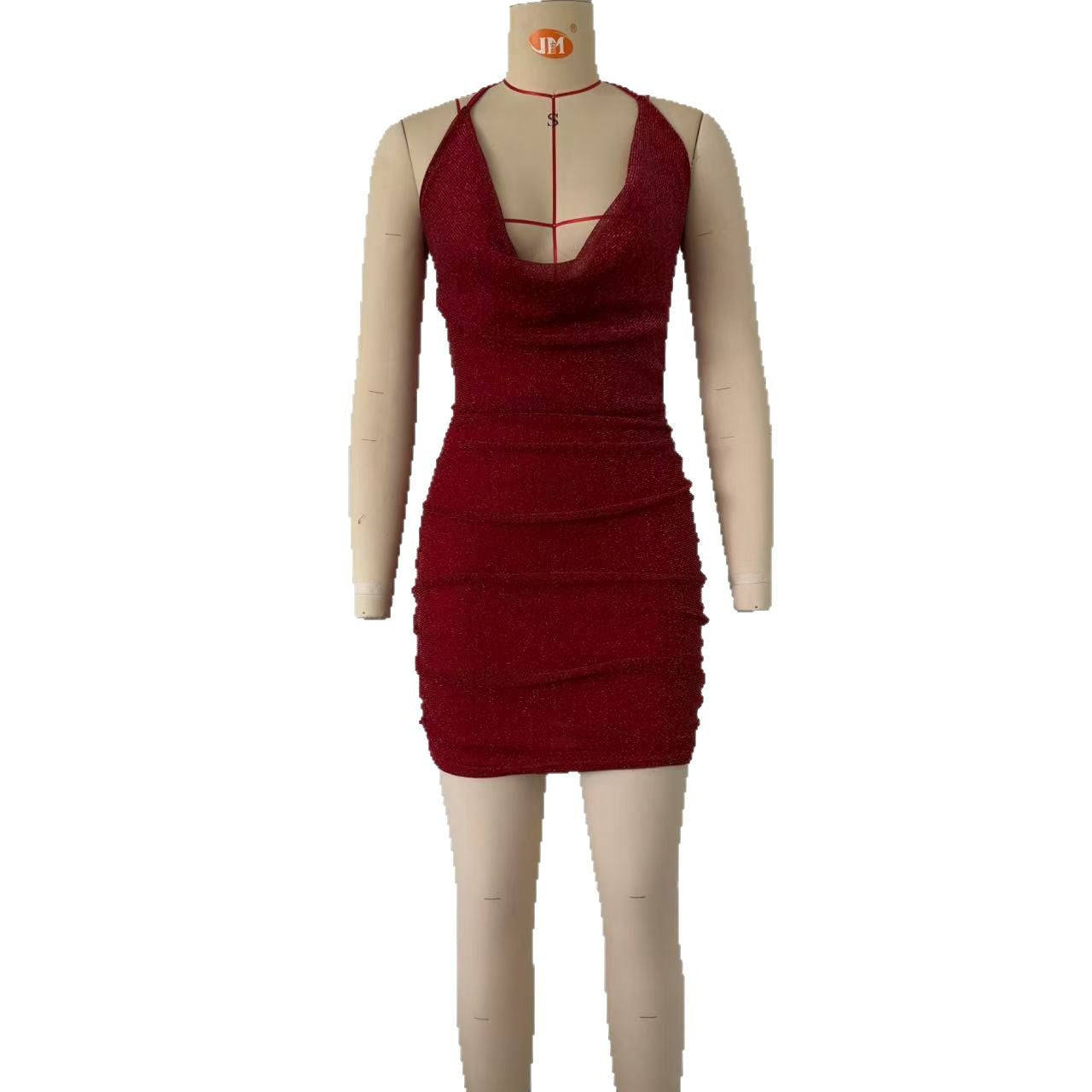 Women's Sexy Halter Neck Low Back Bodycon Party Dress 6