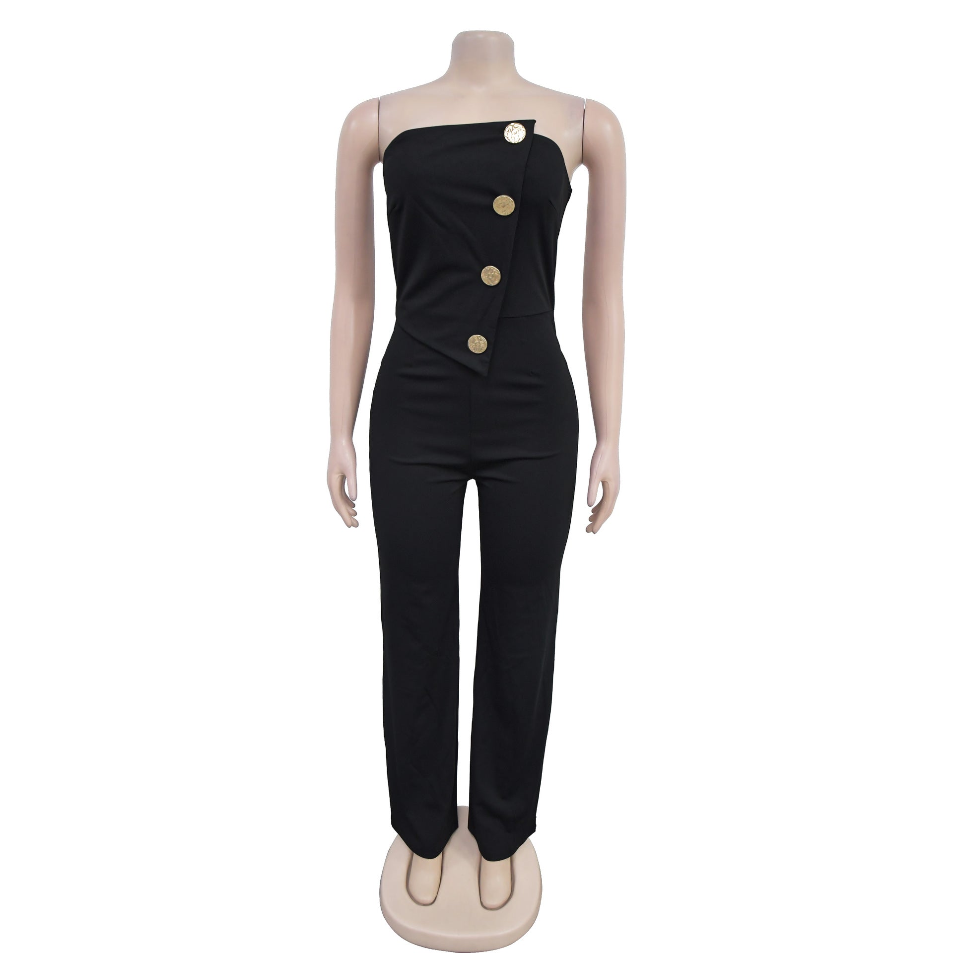 Women Sleeveless Button Jumpsuit 11