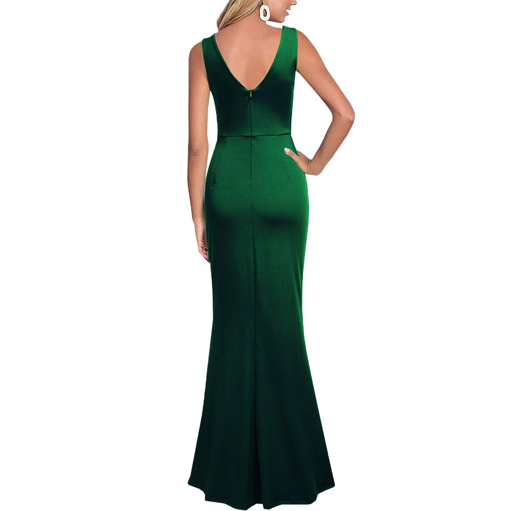 Sexy V Neck Slit Dress 15