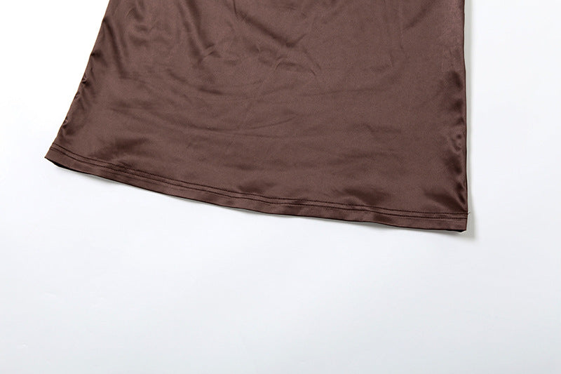 Spring Summer Sexy Low Back Lace-Up Halter Neck Solid Chic Maxi Dress 16