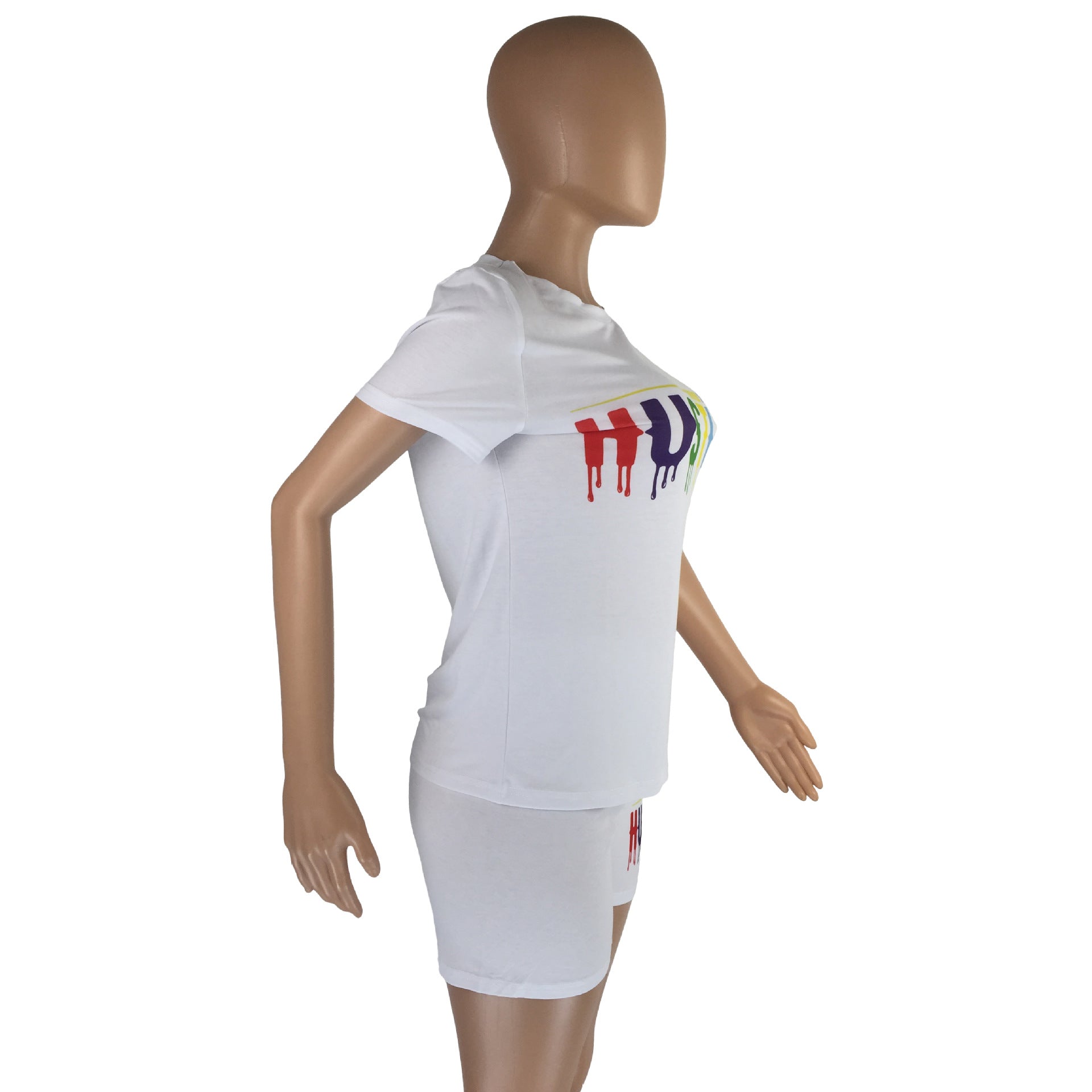 Women Casual Print Top + Shorts Two-Piece Set 17