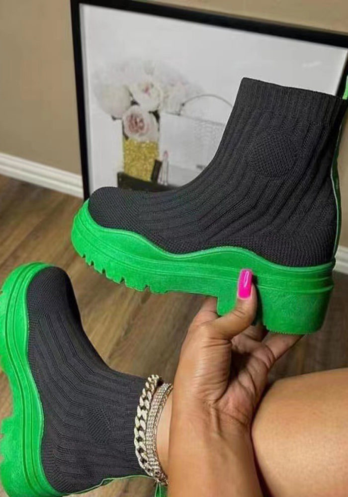 Fall Platform Casual knit Shoes High Top Stretch Socks Boots Overfoot Fashion Casual Boots