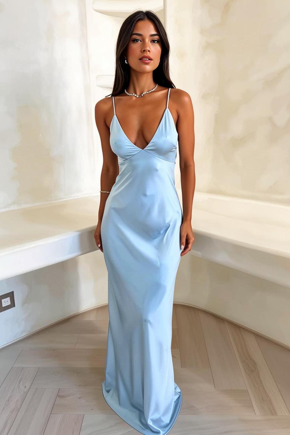 Summer women's v-neck tie sleeveless Chic Slim Waist fashion dress 3