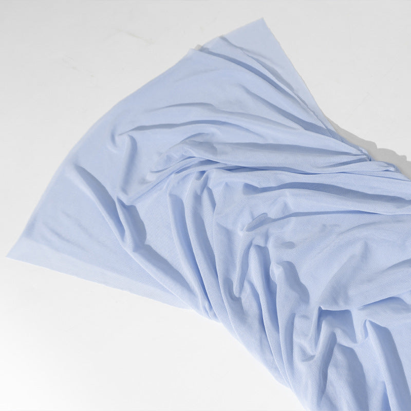 Women Strapless V-Neck Sleeveless Backless See-Through Mesh Slit Maxi Dress 11