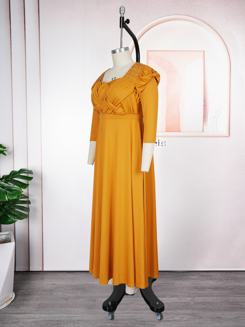 Plus-size African Women beaded dress 11