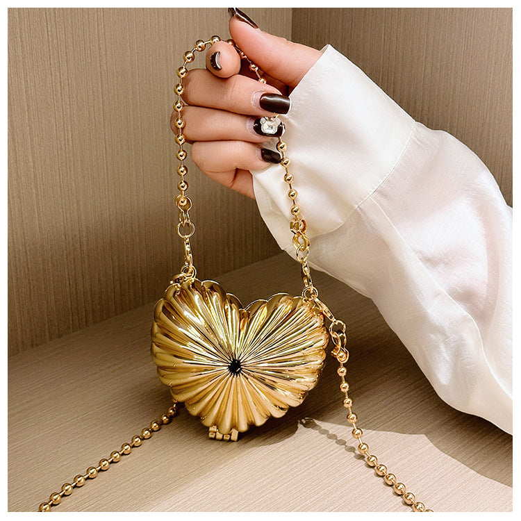 Mini Metal Shell/Heart Shape Bag One Shoulder Crossbody Fashion Bag 35