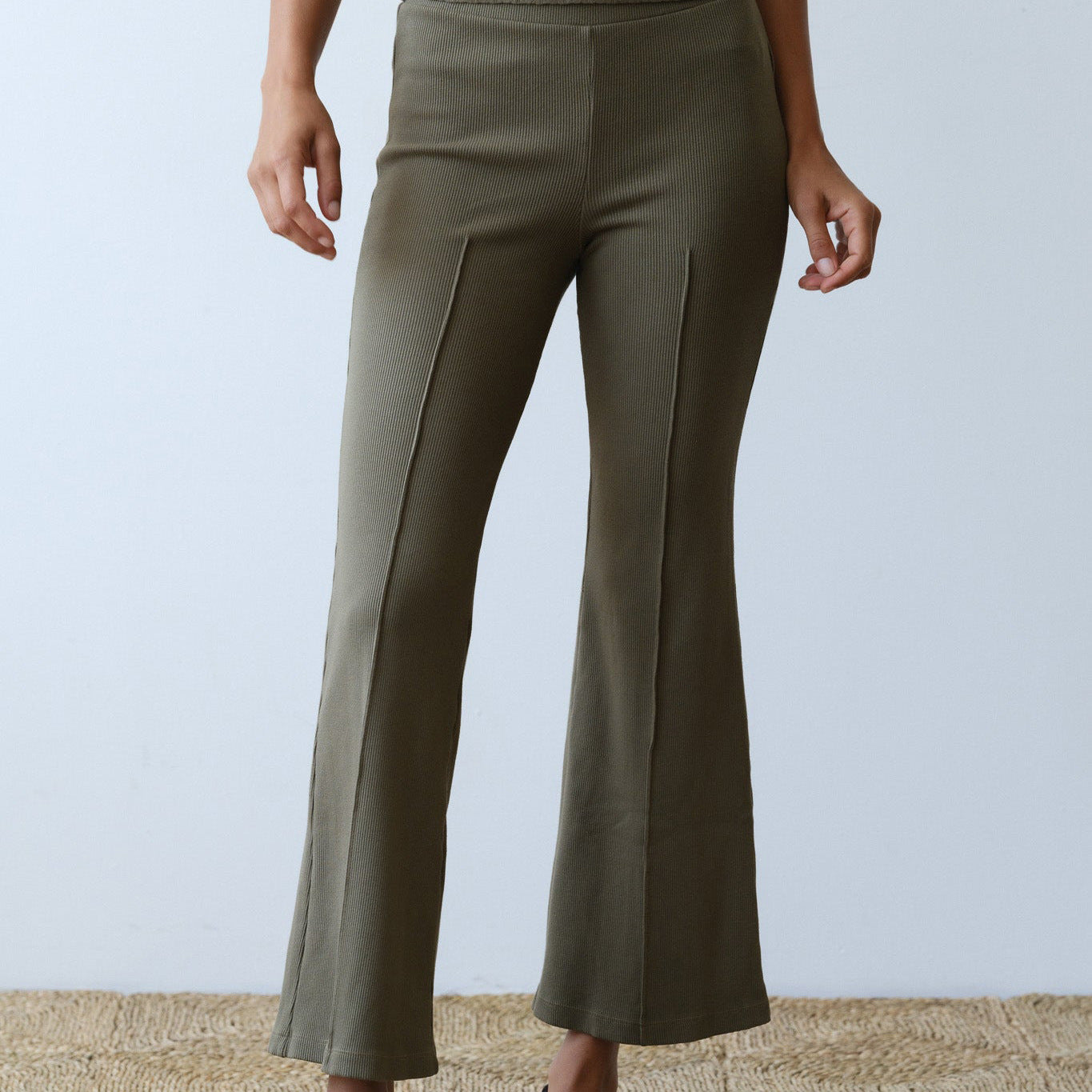 Women Casual Ribbed Bell Bottom Pant 7