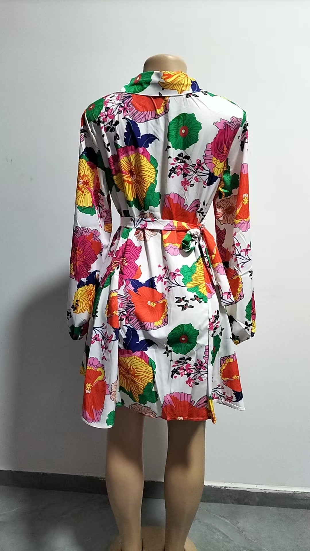 Women Elegant Long Sleeve Print Dress 10