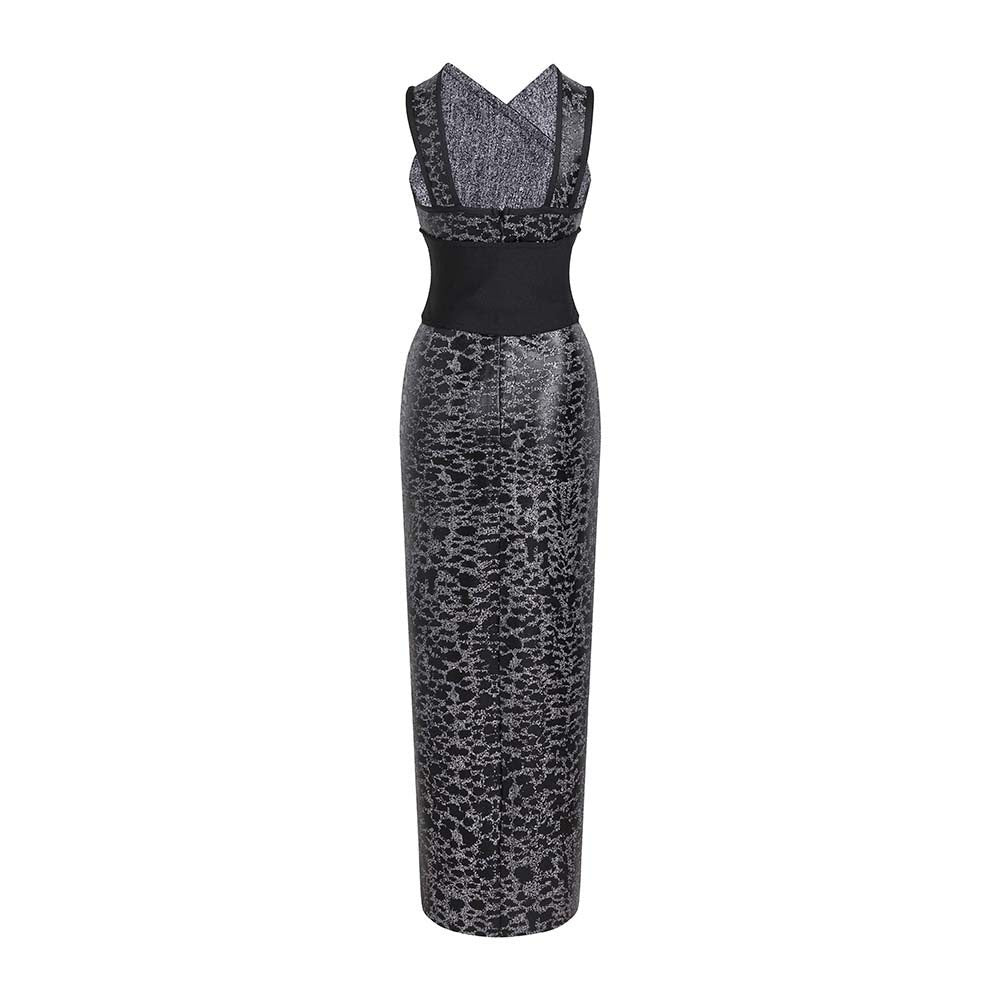 Women Printed Sexy Hollow Slit Bodycon Dress 7