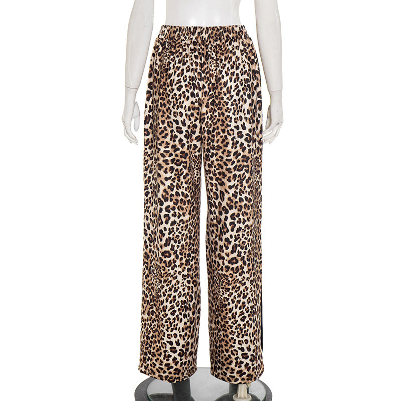 Women Fall/Winter Leopard Print Cropped Pants 6
