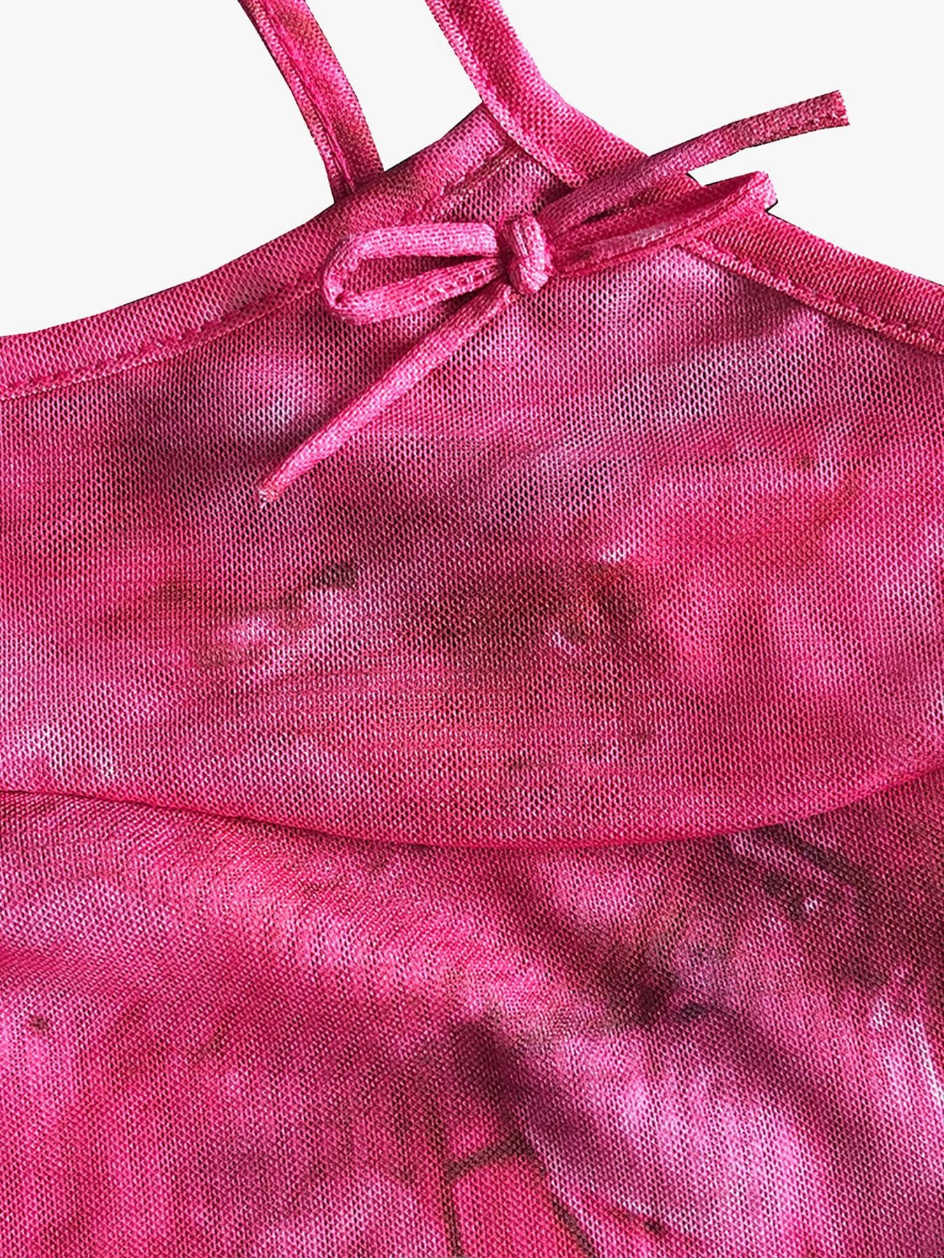 Women Two Mesh Sexy Camisole Top and Irregular Slit Skirt Two-Piece Set 16