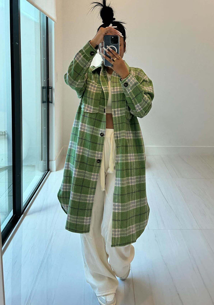 Spring Women's Clothing Fashionable Turndown Collar Pocket Plaid Shirt