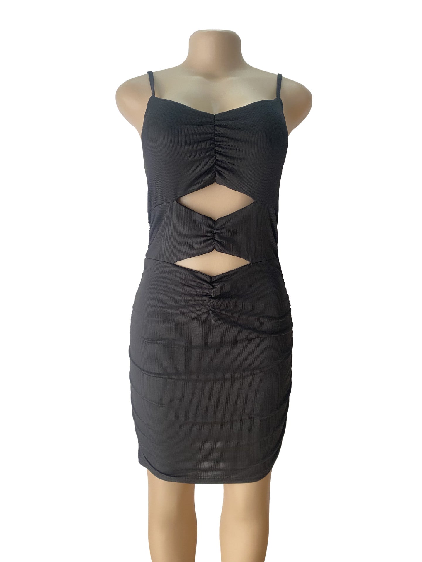 Women Summer Sexy Hollow Crop Pleated Strap Dress 3