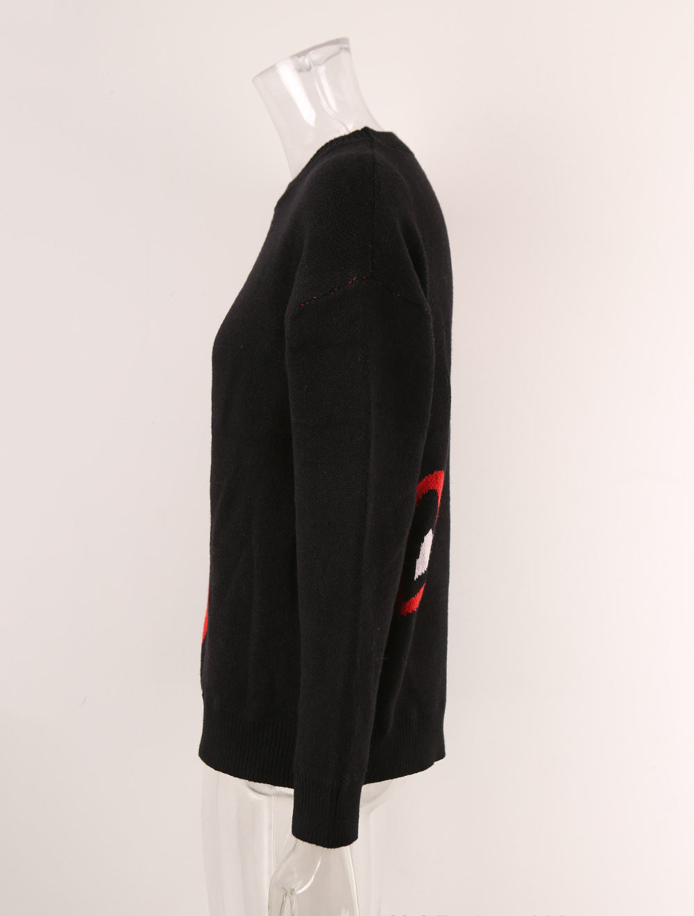 Plus Size Winter Women Valentine's Day Heart Print Sweater 9