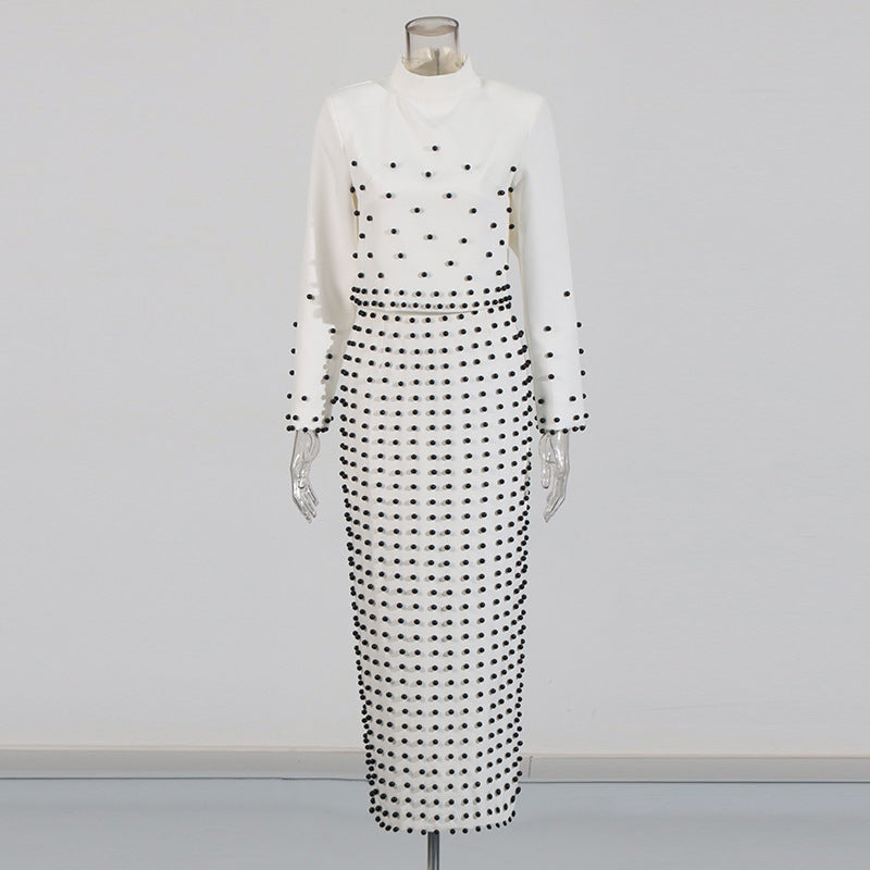 Women beaded top + skirt two-piece set 9