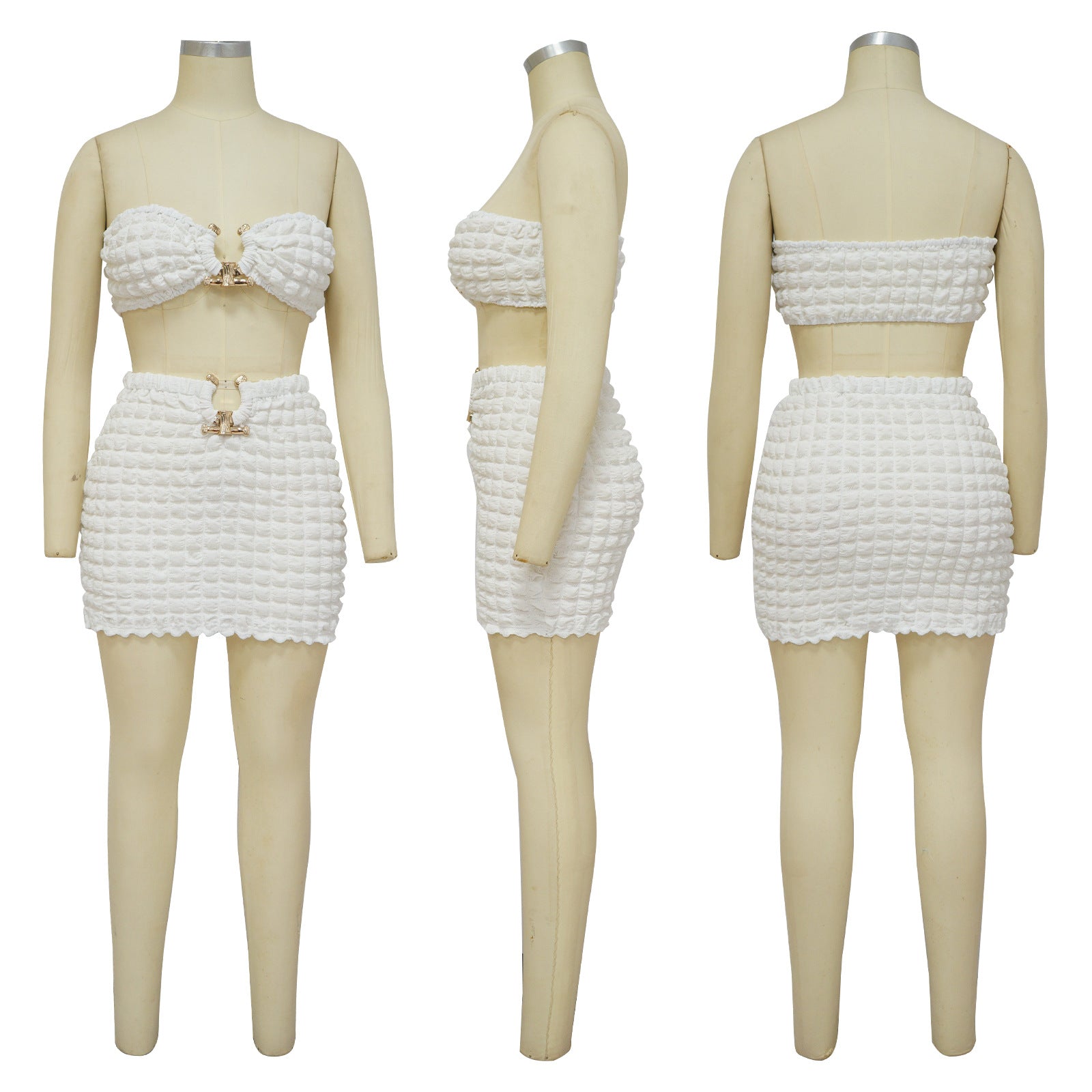 Women Sexy Bandeau Top and Skirt Two-Piece Set 22