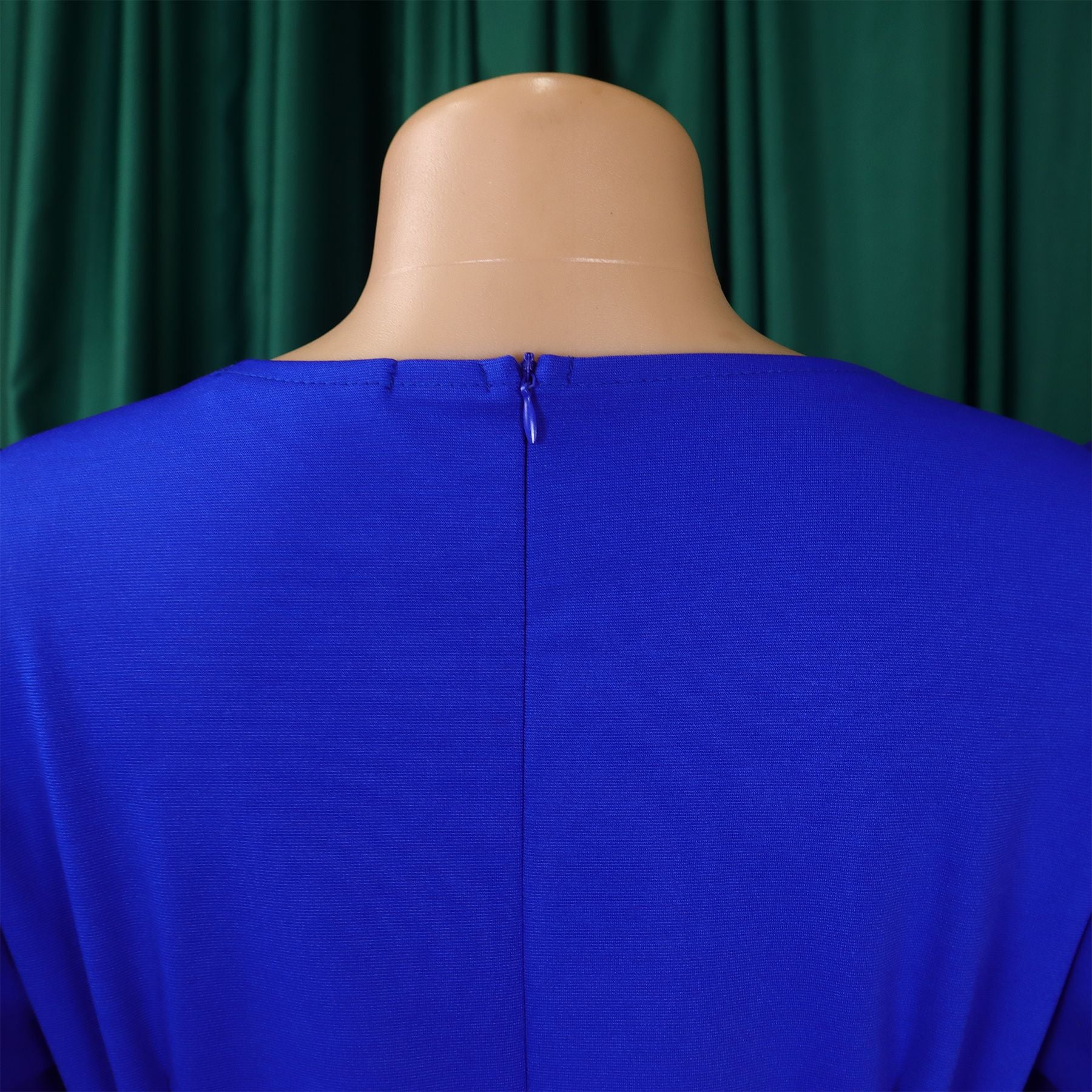 Women's Fashion Pleated Chic Elegant V-neck A-line African Dress 14