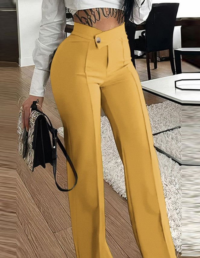 Autumn High Waist Fashion Casual Straight Women's Pants 7