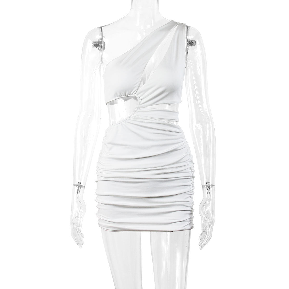 Women Sexy Slash Shoulder Hollow Bodycon Dress 16