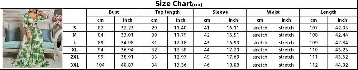 Women Printed V-neck Lace-Up Top + Wide Leg Pants Two-Piece Set 7