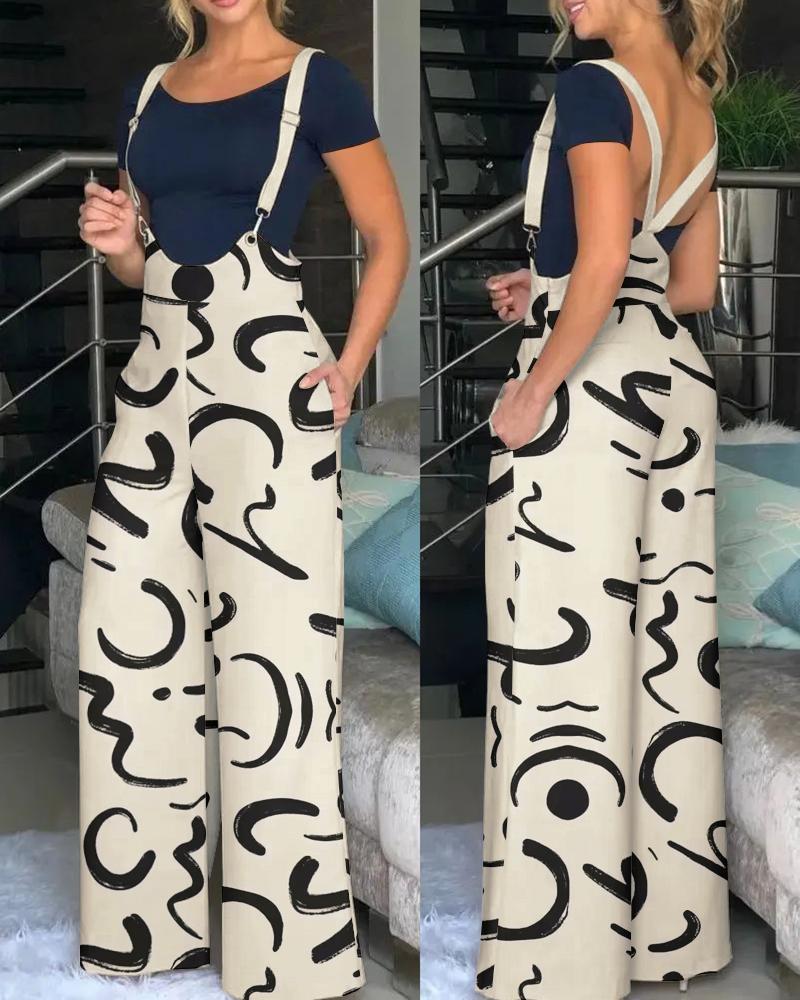 Women's fashion print jumpsuit overalls 15