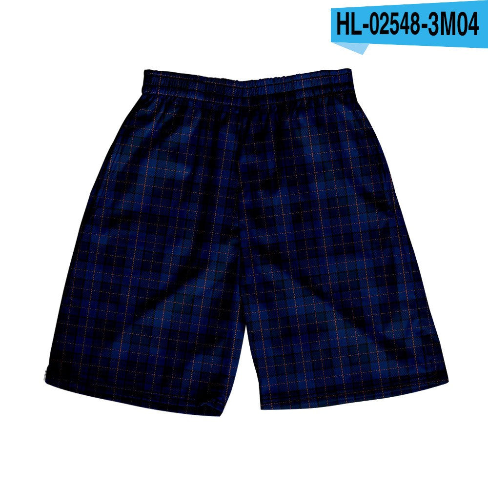 Men's Spring/Summer Hawaiian Casual Plaid Shorts 4
