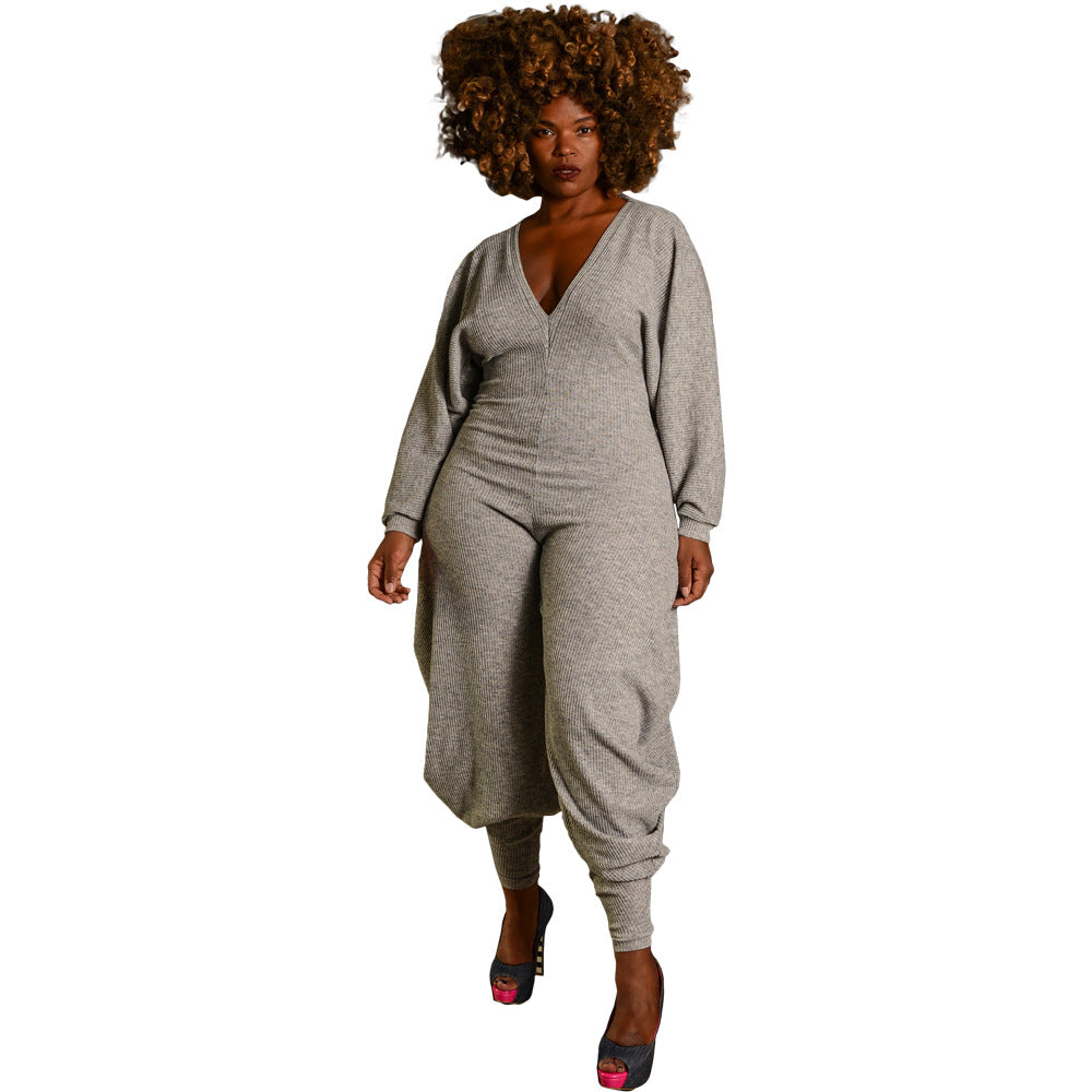 Women Ribbed Solid Patchwork Jumpsuit 9