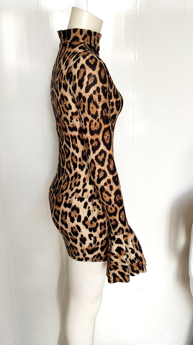 Women leopard sexy Bodycon Dress 6