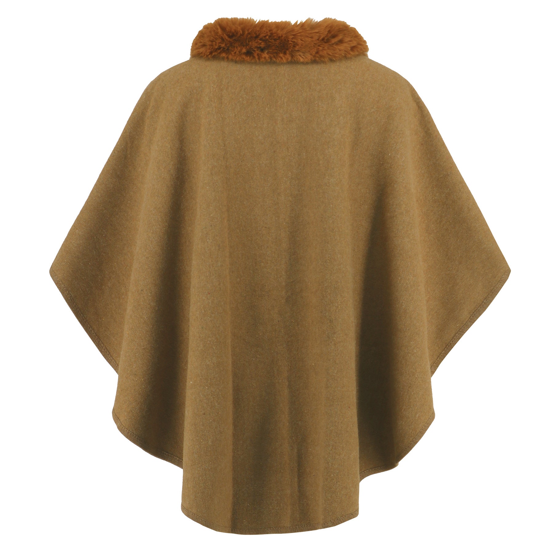 Plus Size Women autumn and winter furry collar loose knitting cloak shawl coat 18