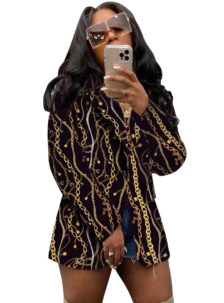 Women Casual Print Blazer 3