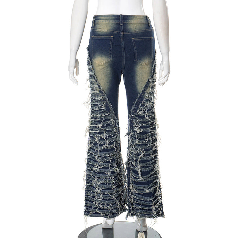 Plus Size Women autumn trend Denim wide-leg Pant 6