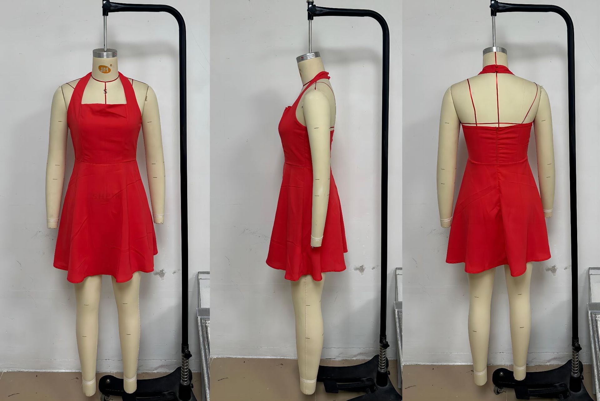 Women Solid Halter Neck Dress 14