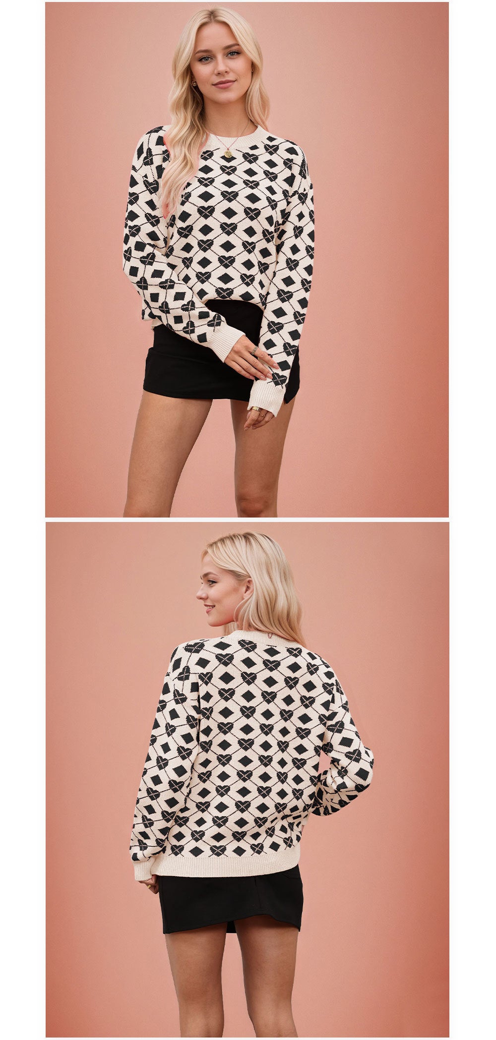 Women Autumn/Winter Heart Valentine's Day Sweater 13