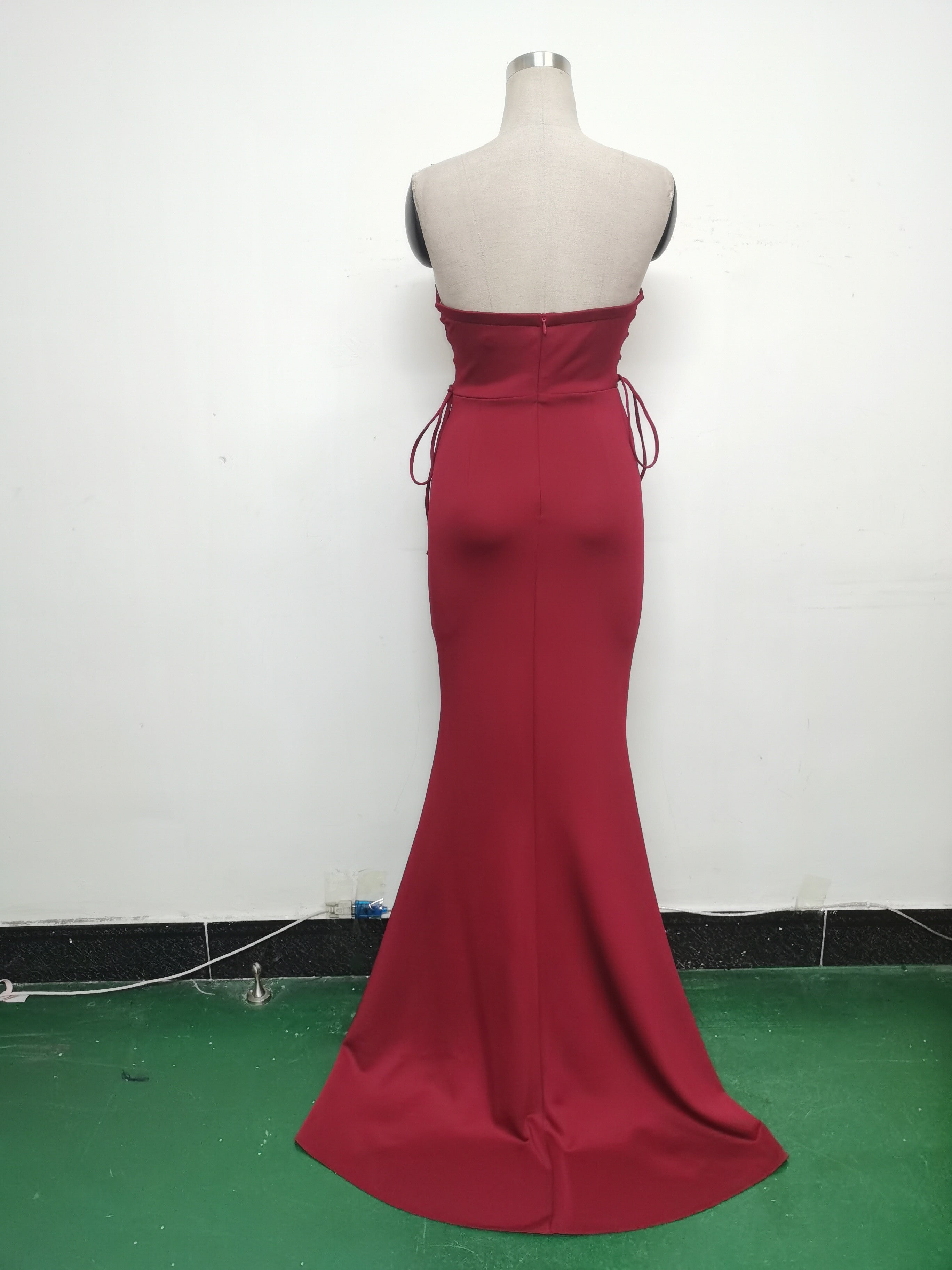 Women Two-way Rope Binding Satin Evening Dress 24