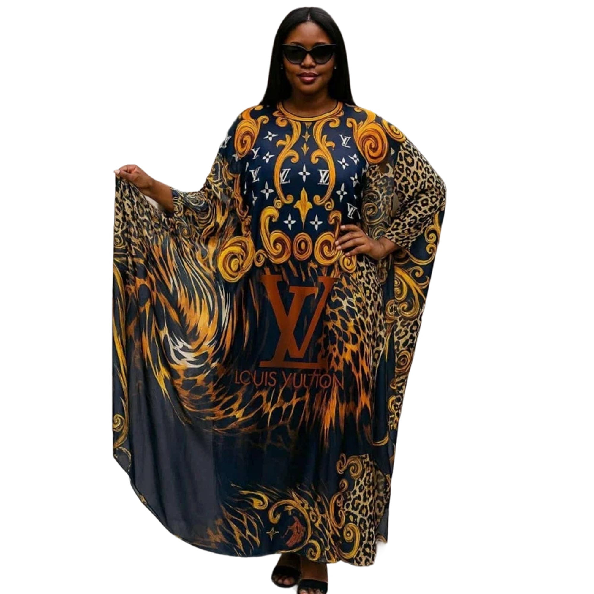 Women's Fashion Beach Holiday Printed Sexy See-Through Mesh Sleeveless Maxi Dress 14