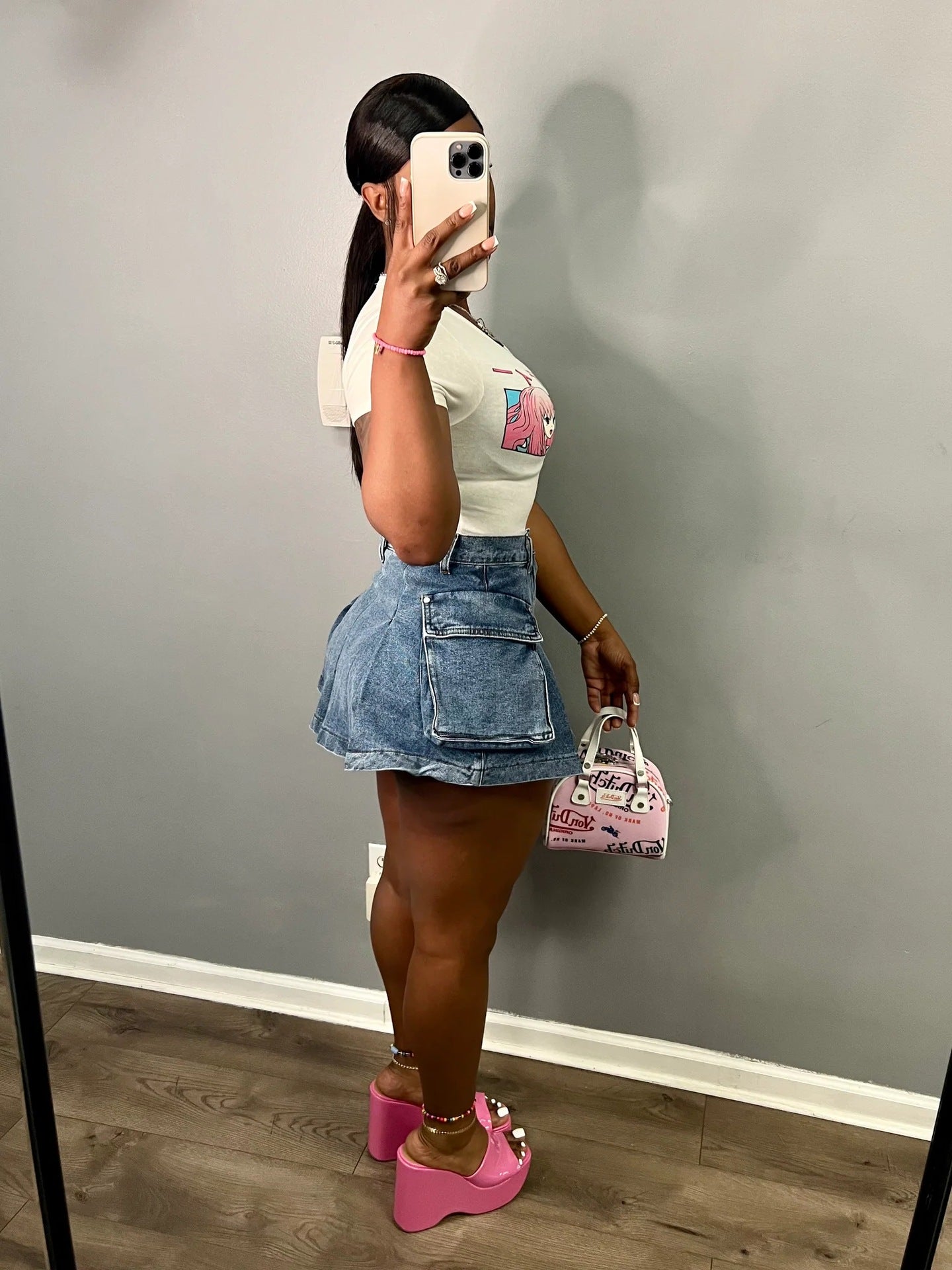 Sexy Fit Denim Mini Club Skirt 8