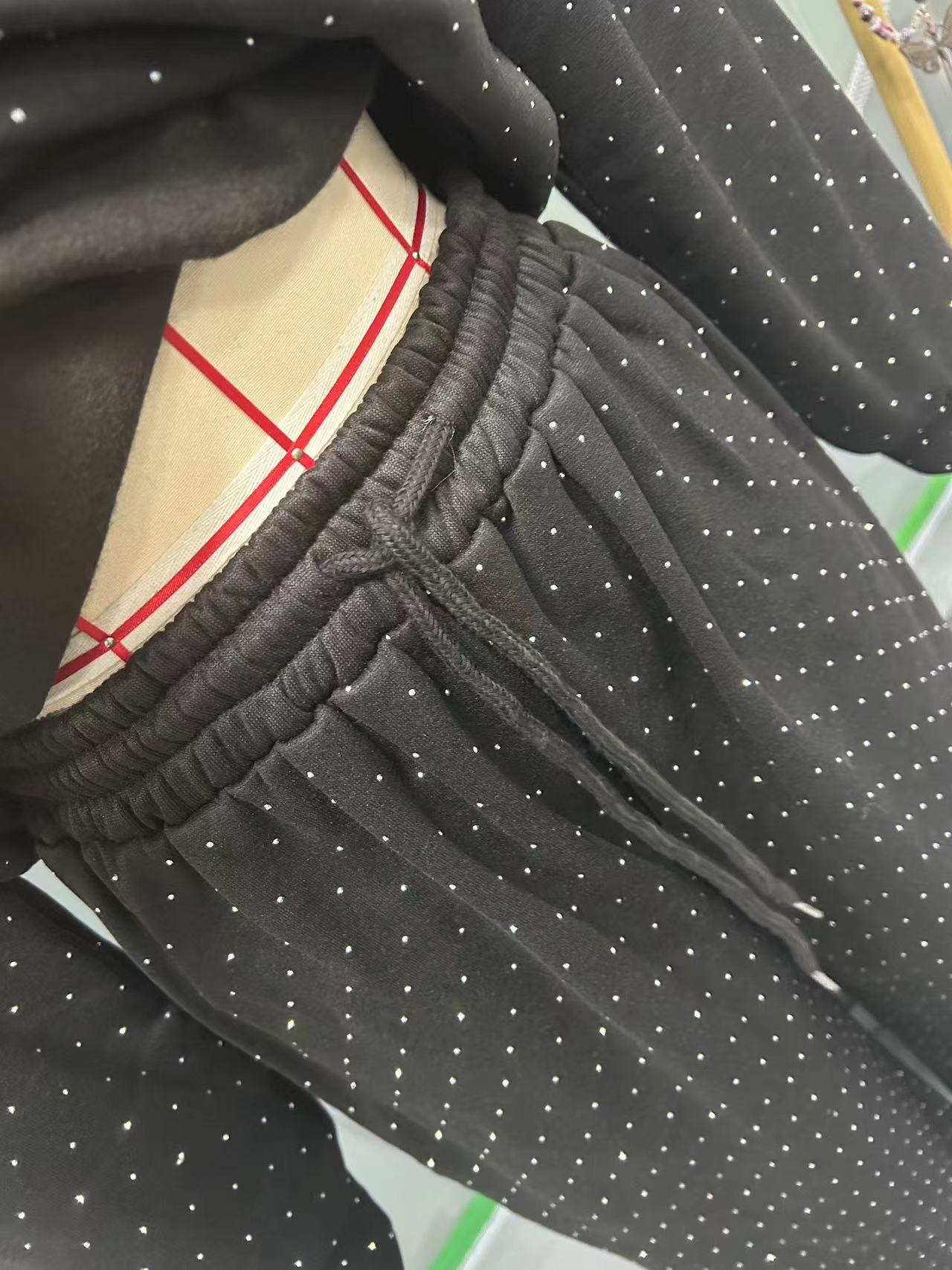 Autumn Winter Women's Clothing Casual Round Neck Long Sleeve Beaded Two Piece Pants Set 8