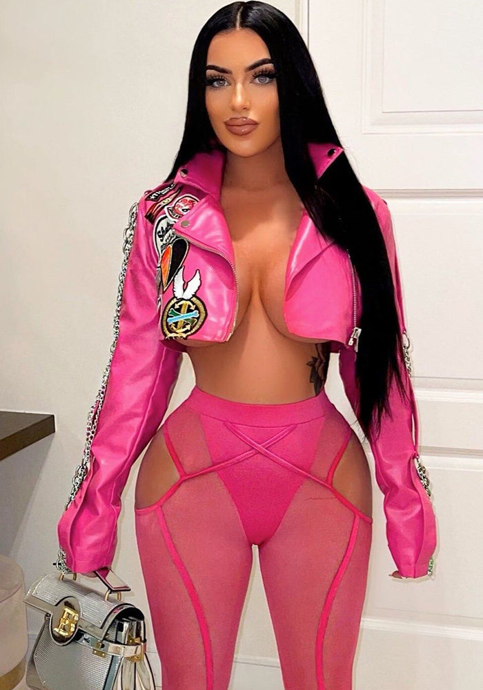 Autumn Winter High Street Trend Short Pu Leather Jacket