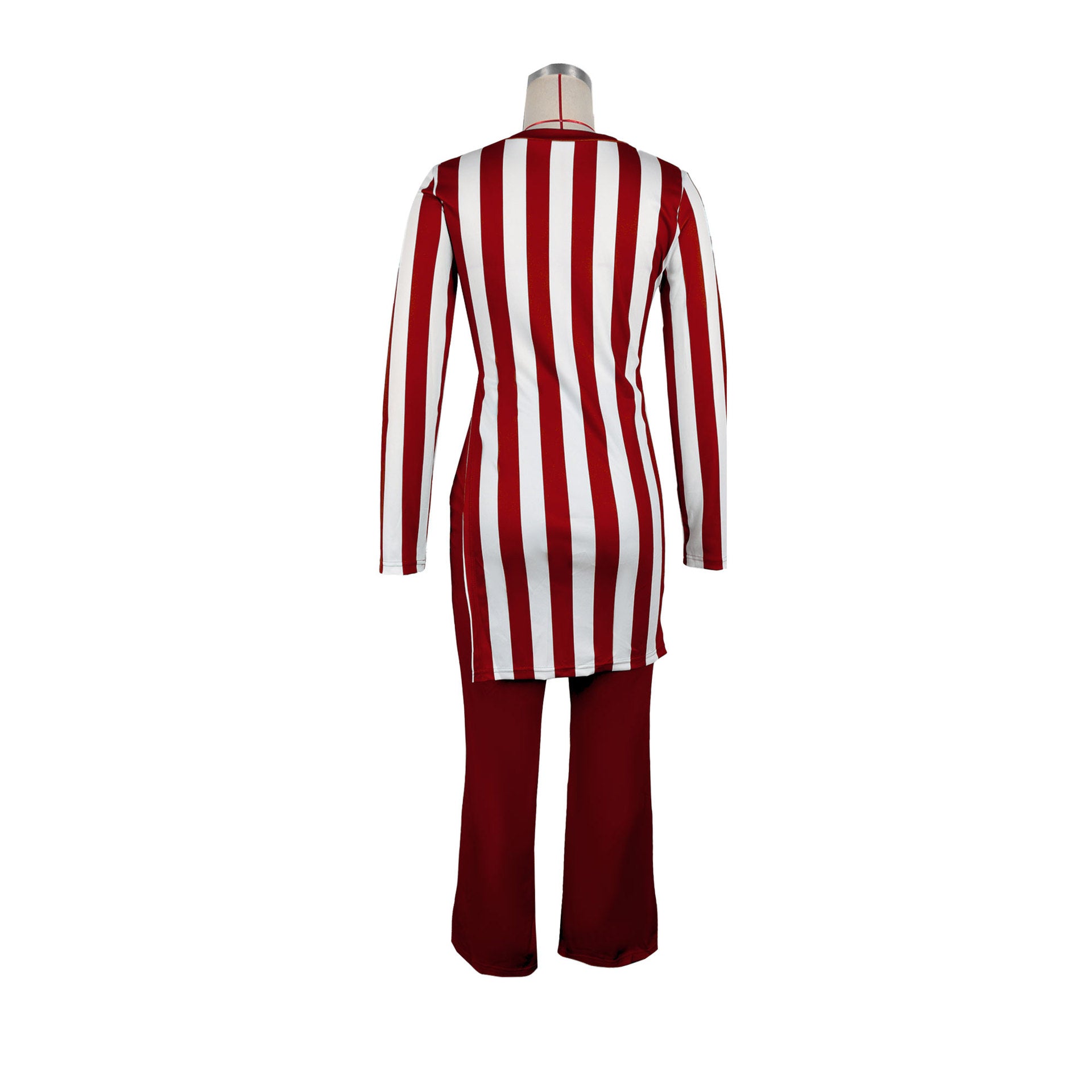 Women stripe printed long-sleeved top and pants two-piece set 8