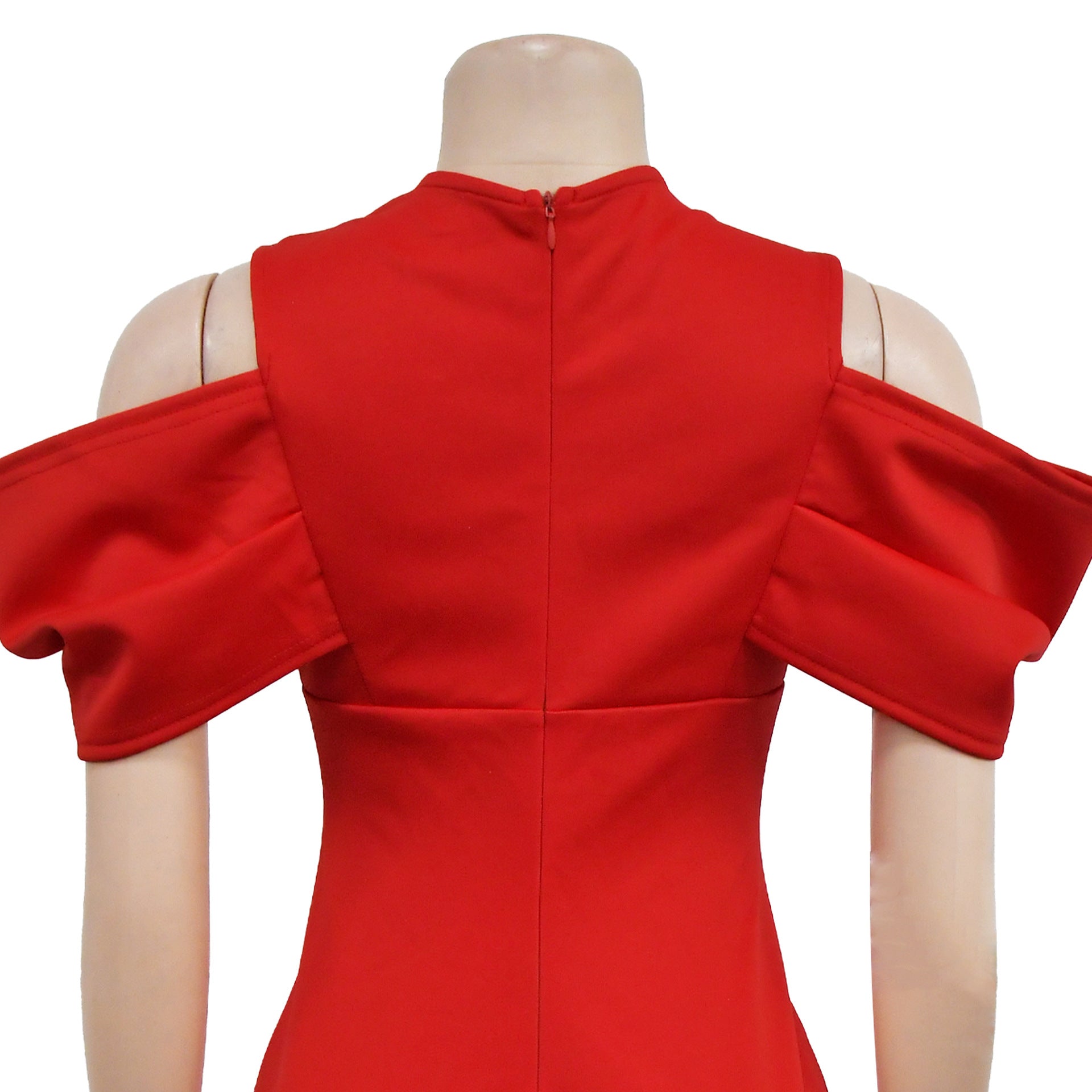 Women's Fashion Solid Color V-Neck Pleated Slit Maxi Dress 21