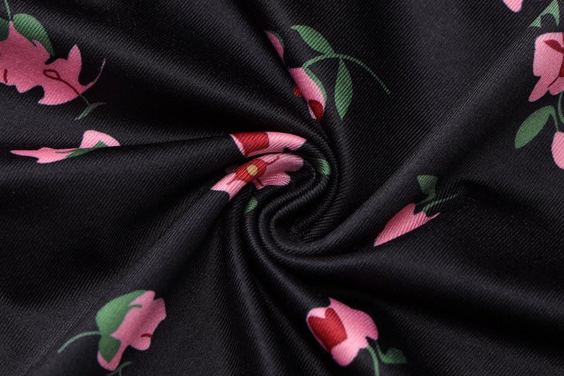 Women Summer Printed Sexy Mesh Lace-up Dress 15