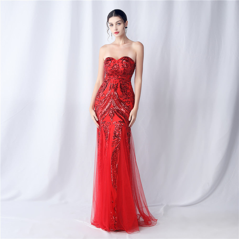 Plus Size Women Sequin Formal Party Maxi Evening Dress 6