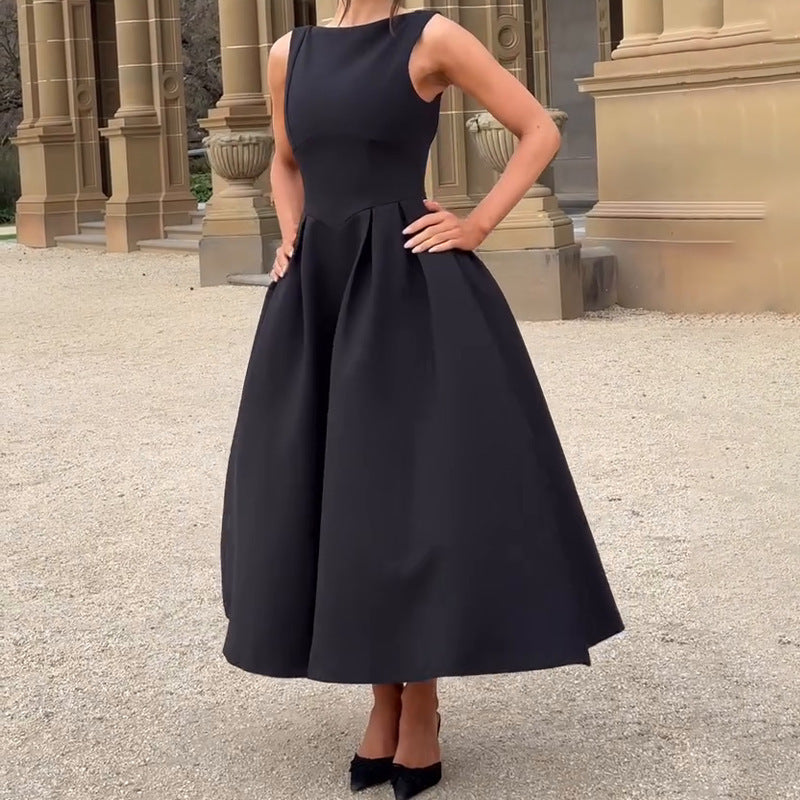 Summer Low Back Sleeveless Women's Sexy A-Line Long Dress 4