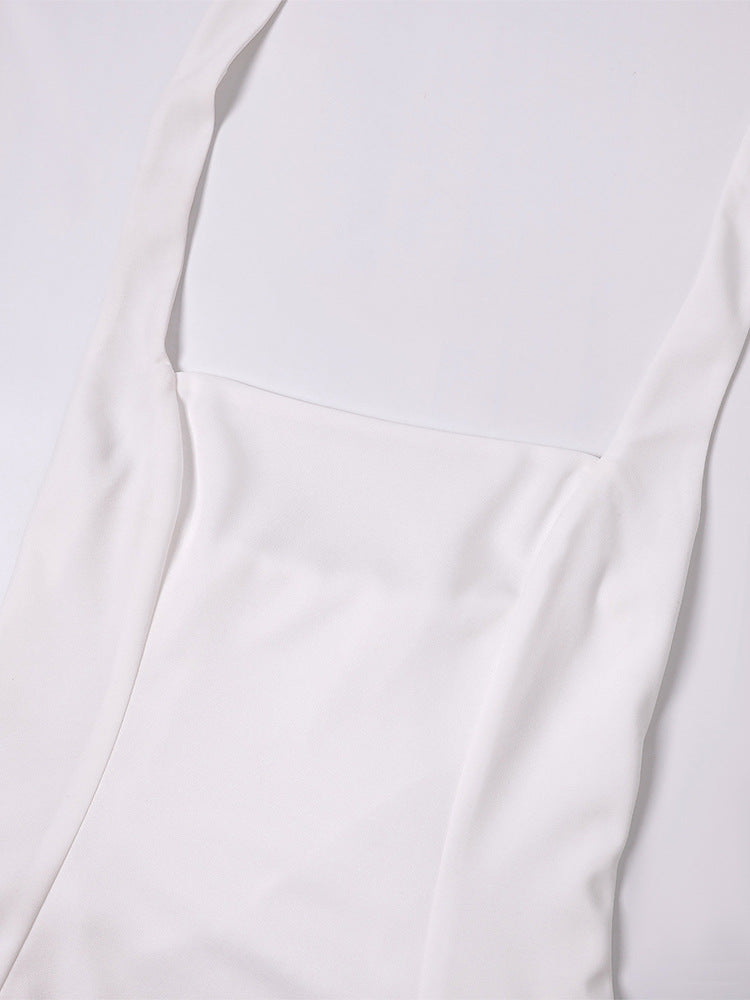 Women summer French style Halter Neck sexy backless bodycon dress 8