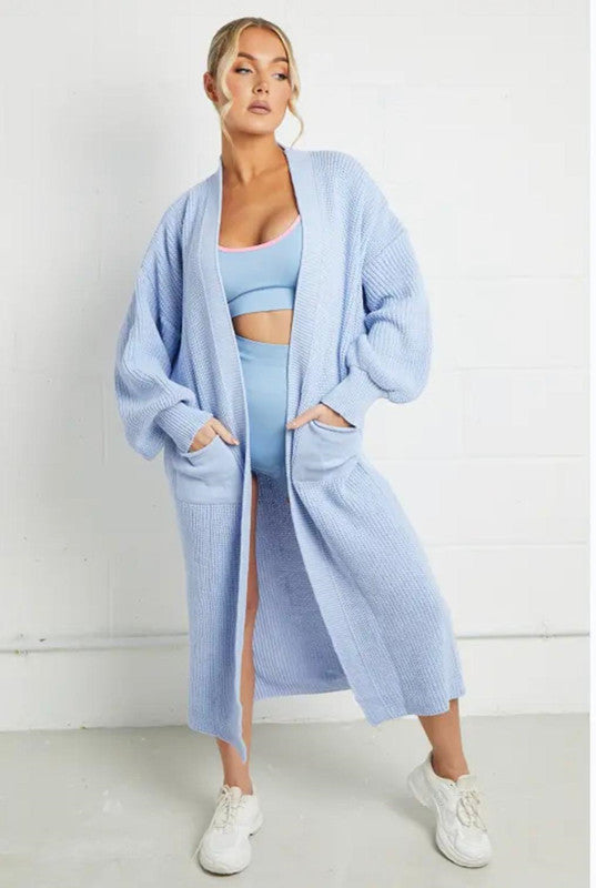 Autumn and winter Women solid knitting pocket cardigan sweater jacket 24