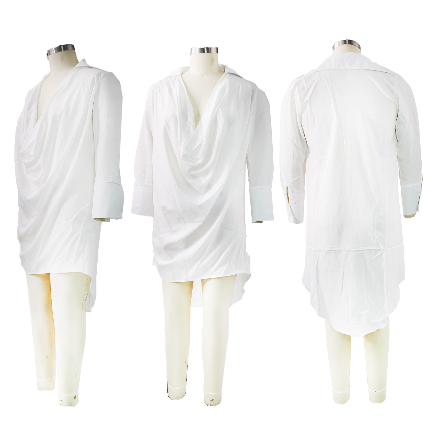 Women Deep V Sexy Solid Dress 5